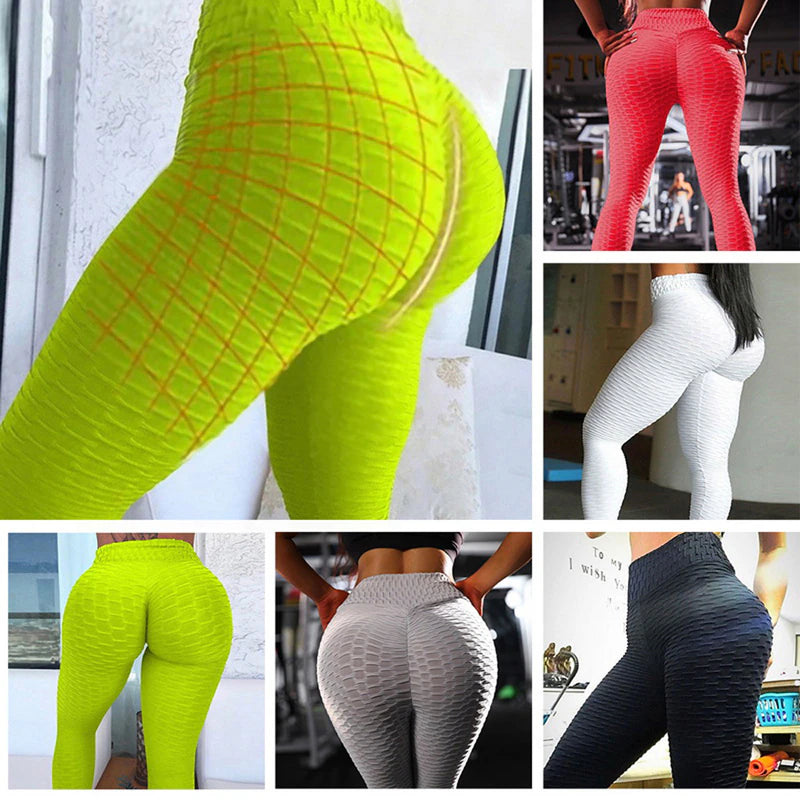 Women Anti-Cellulite Yoga Pants White Sport Leggings Push up Tights Gym Exercise High Waist Fitness Running Athletic Trousers